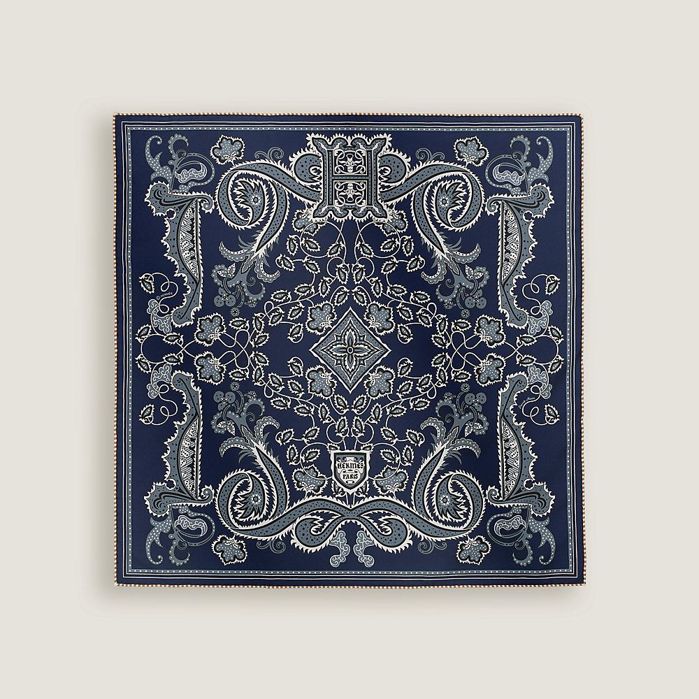 【HERMES】 個性が際立つデザイン☆バンダナ カレ55 H Enlumine H Enlumine bandana 55 | Hermès USA